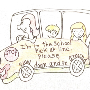 Medium size die cut school safety sticker